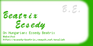 beatrix ecsedy business card